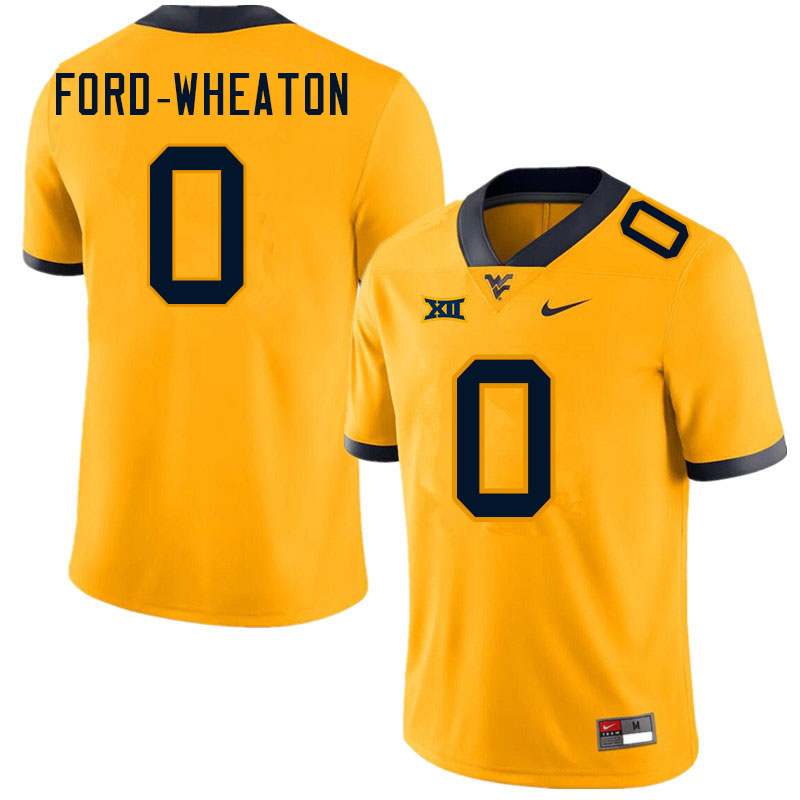 Men #0 Bryce Ford-Wheaton West Virginia Mountaineers College Football Jerseys Sale-Gold - Click Image to Close